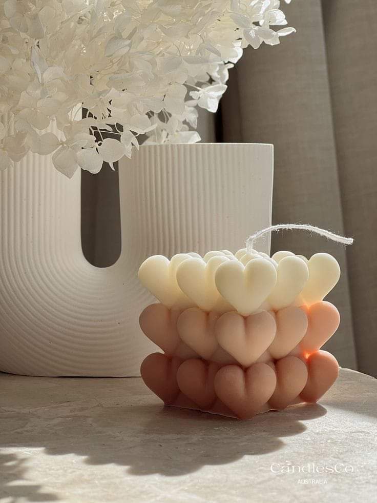 Heart Bubble or BUBBLE Bubble, 3D Scented candle