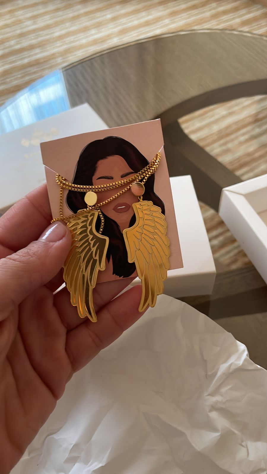 Angel FaceChain, plated in 24Qirat Real gold