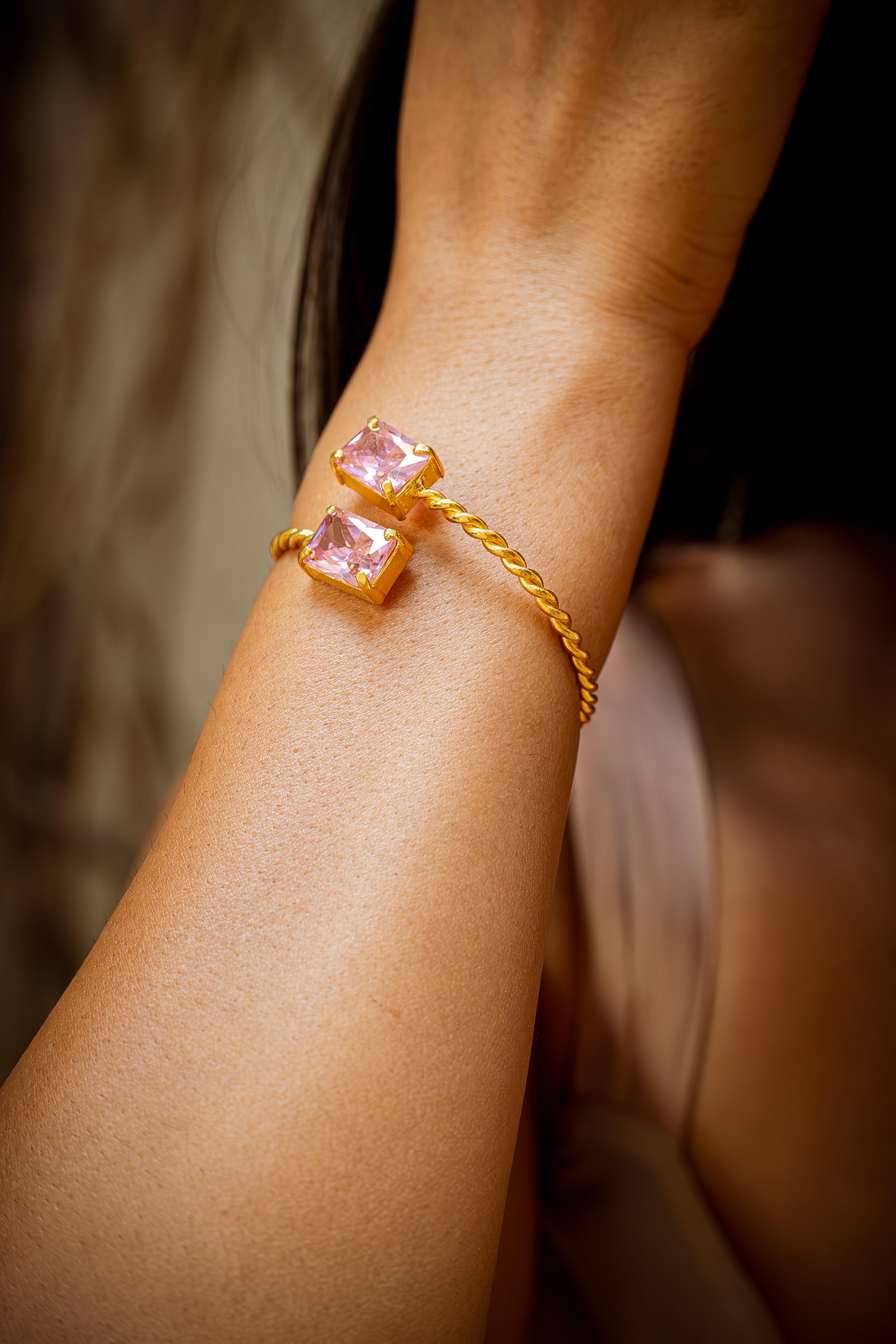 Braided Bangle - Pink