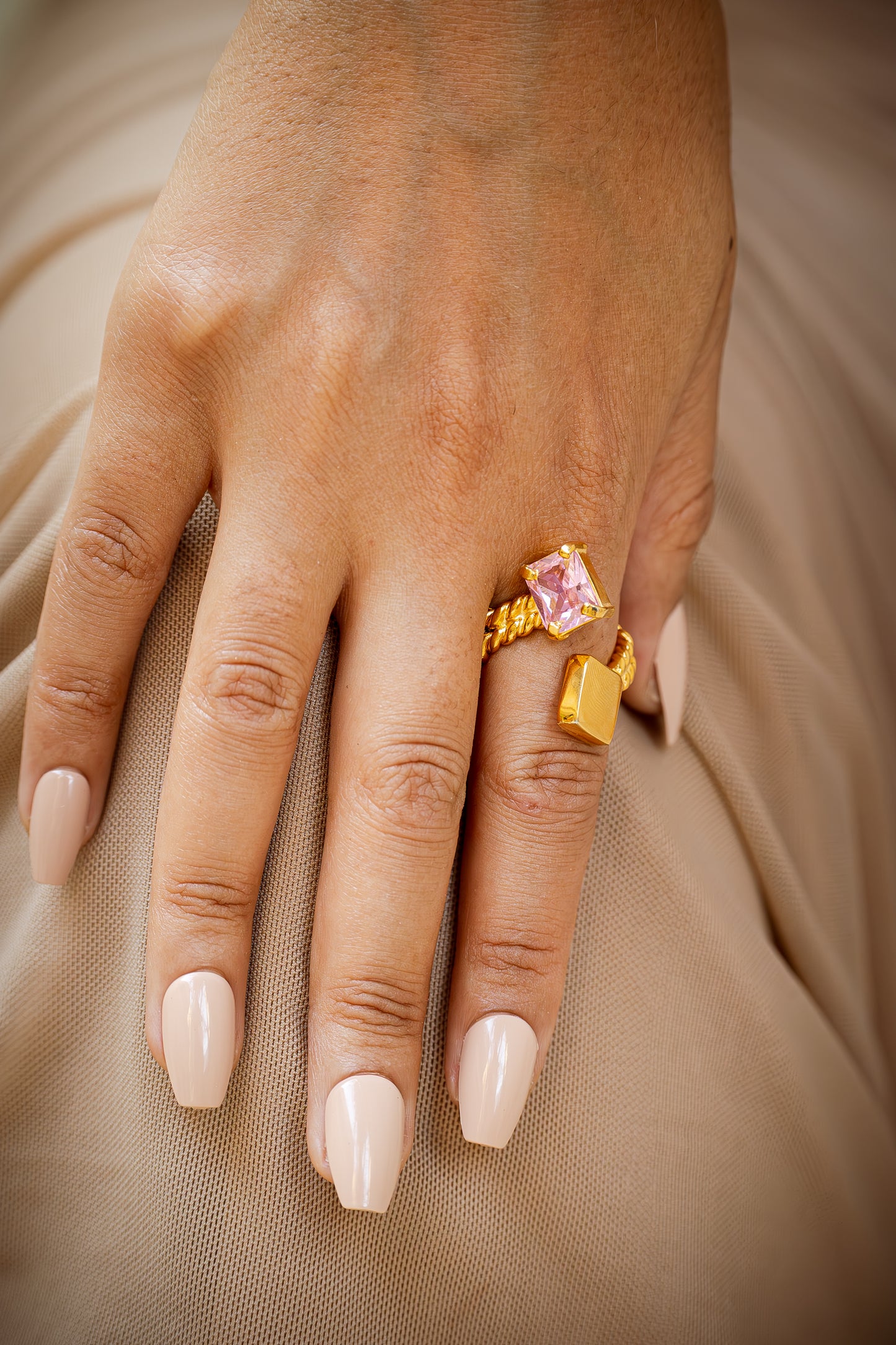 Double-Braided Ring- Pink