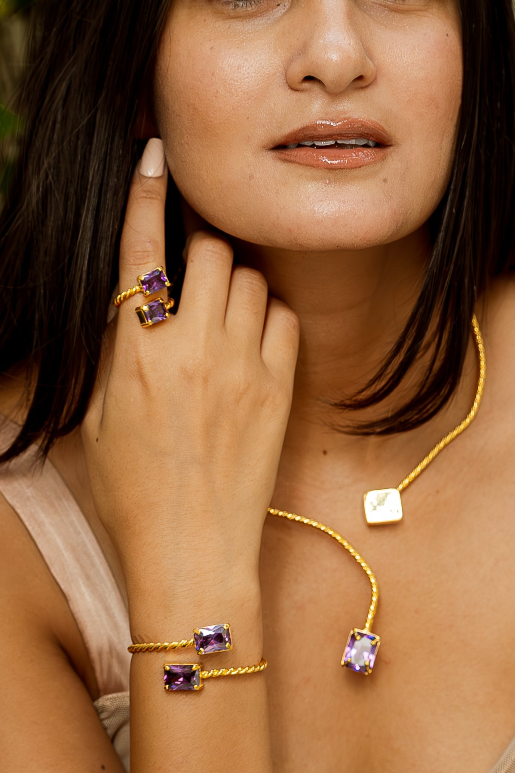 Braided Bangle - Purple