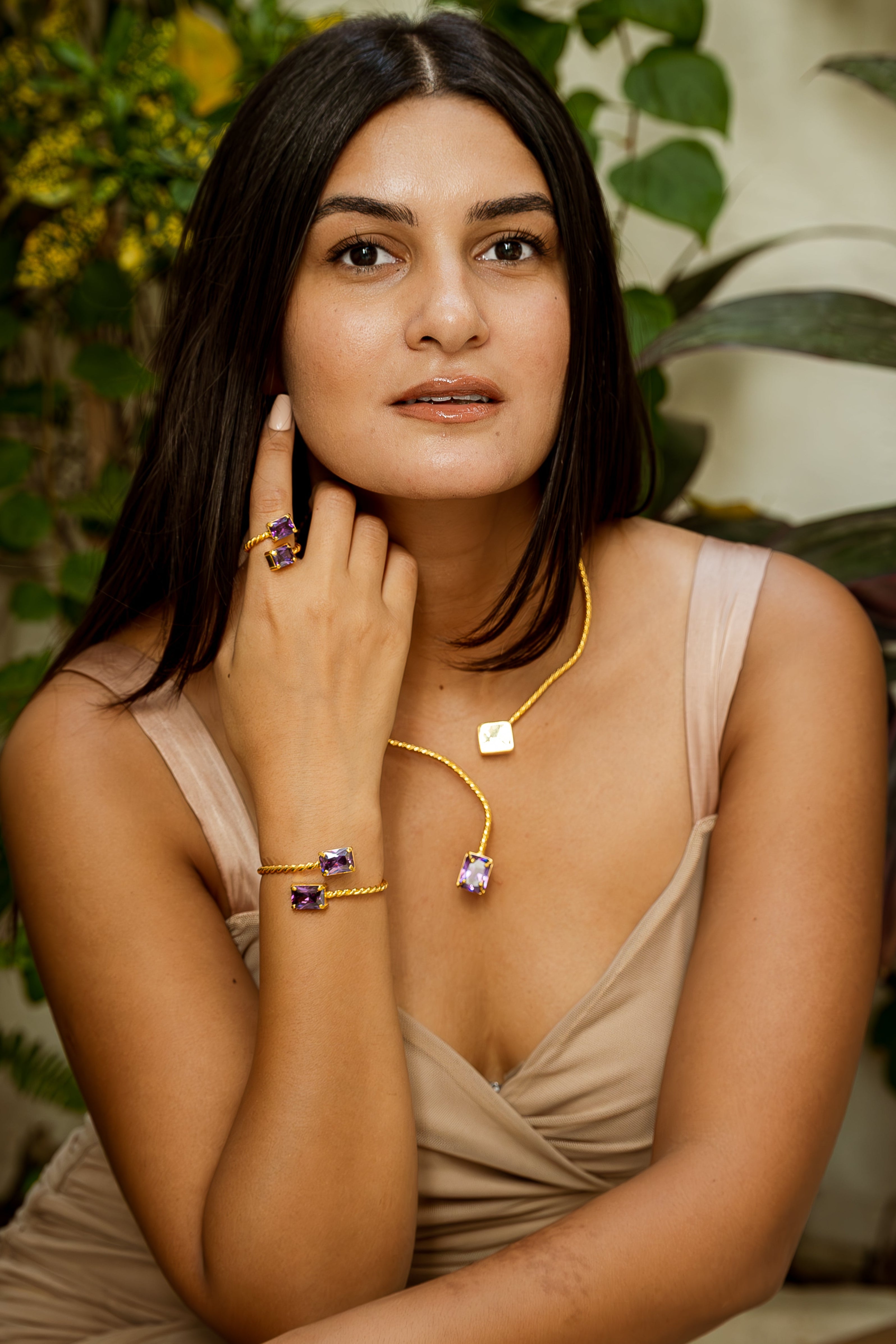 Braided Bangle - Purple