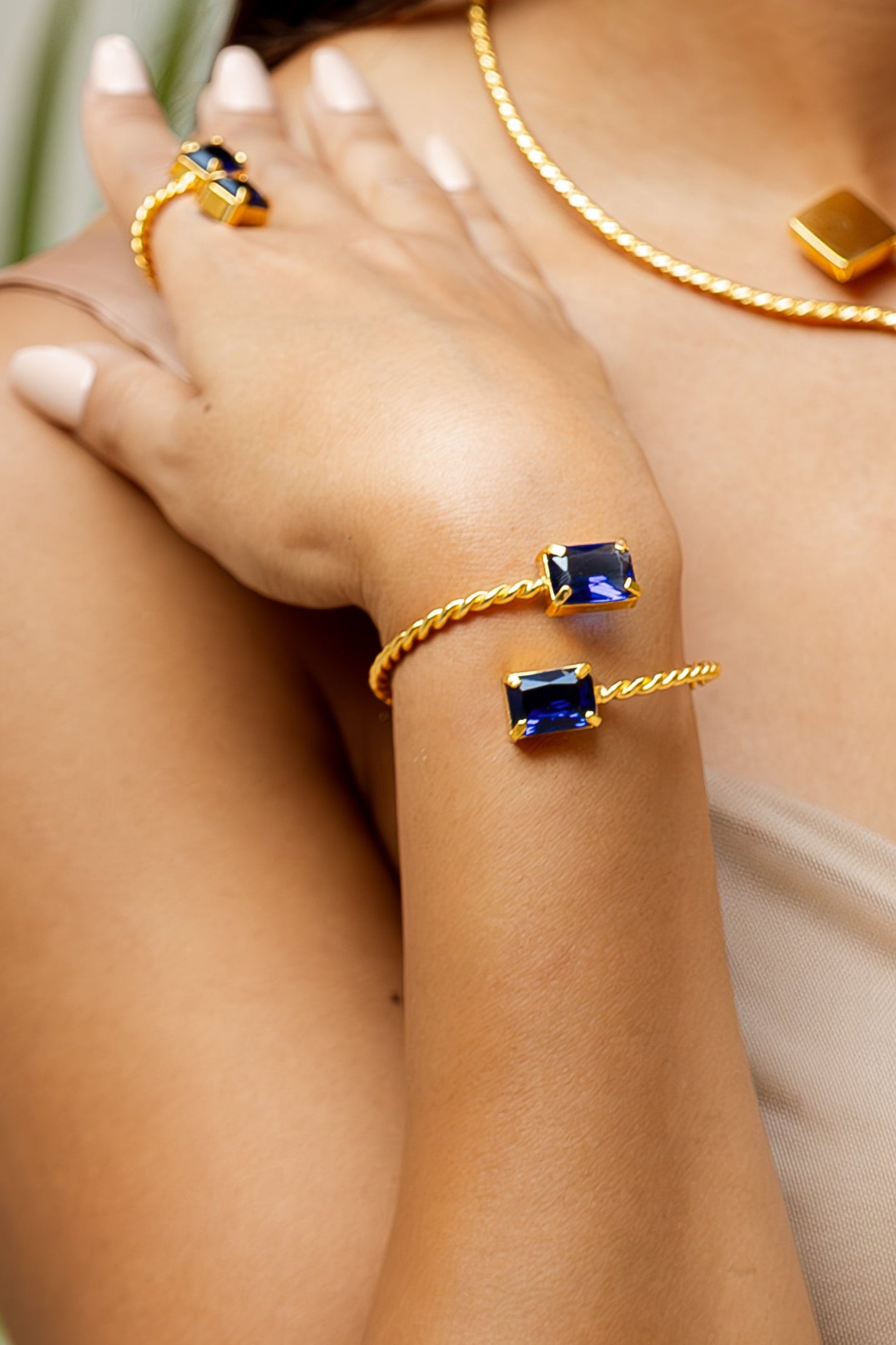 Braided Bangle - Blue