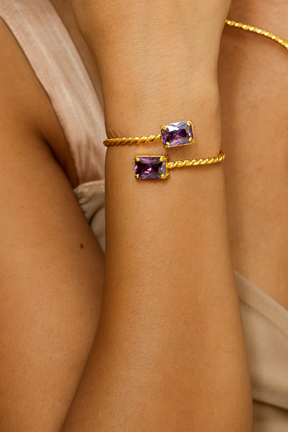 Braided Bangle - Purple